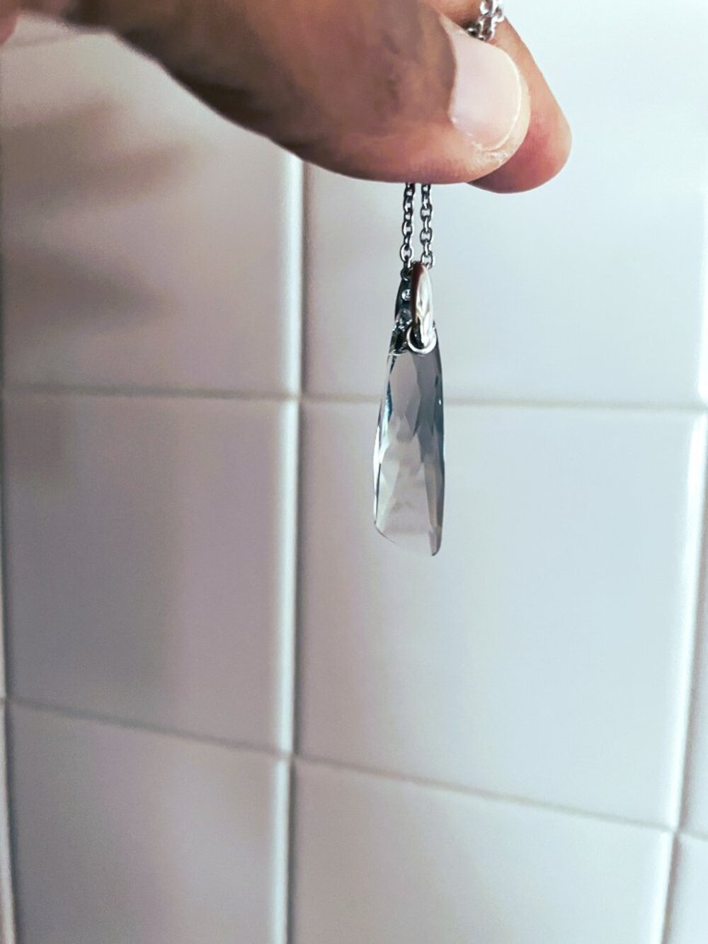 Authentic Swarovski Vintage Long Crystal Pendant Necklace